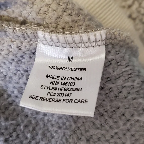 HIPPIE ROSE | Women's gray pullover sherpa hoodie sweater. - Picture 7 of 8